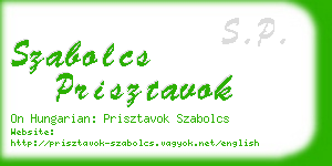 szabolcs prisztavok business card